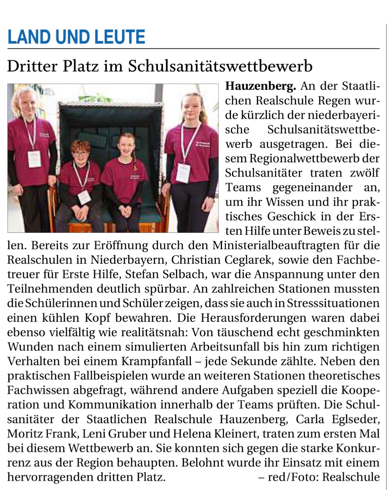 06_03_2026_Dritter Platz im Schulsanitätswettbewerb